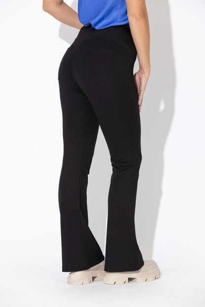 Black Ponte Pintuck Miracle Flare Pant