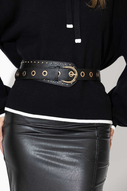 Black Asymmetric Belt