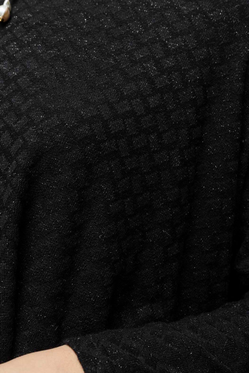 Black Lurex Crew Neck Jumper