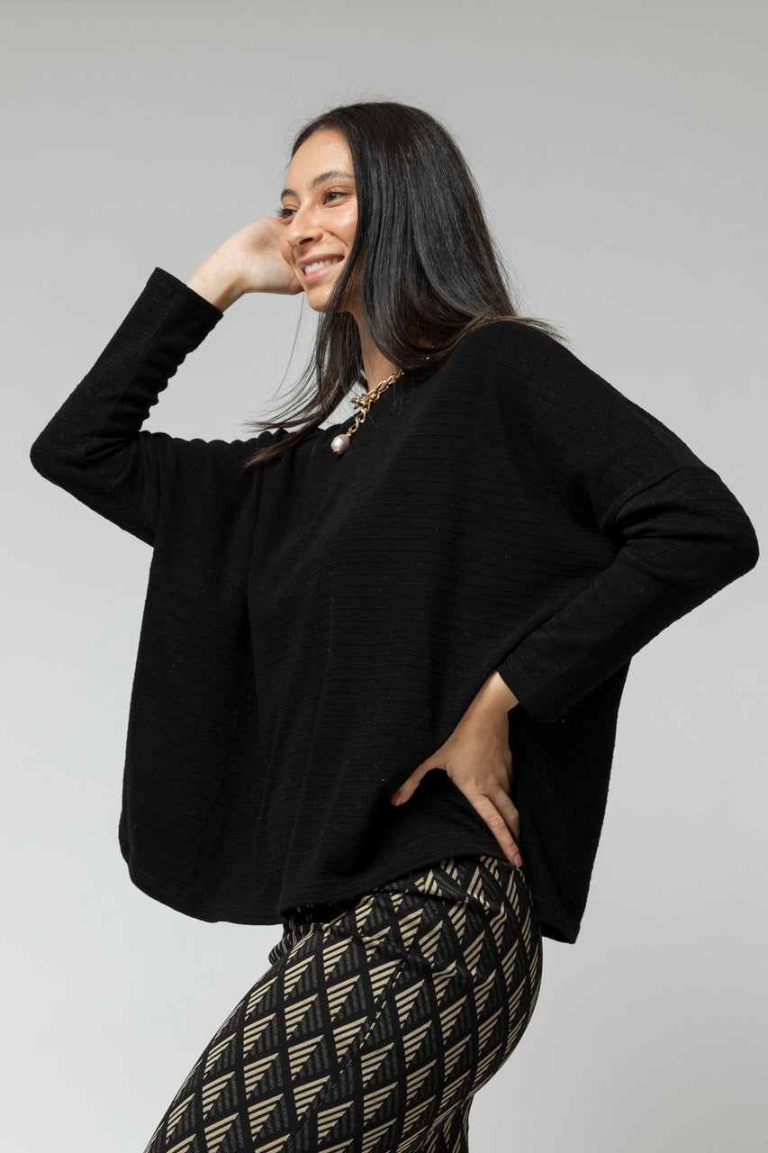 Black Ava Crew Neck Jumper