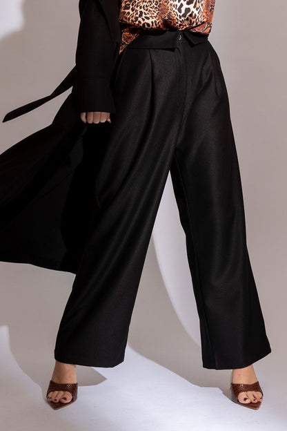 Black Twill Paperbag Pant