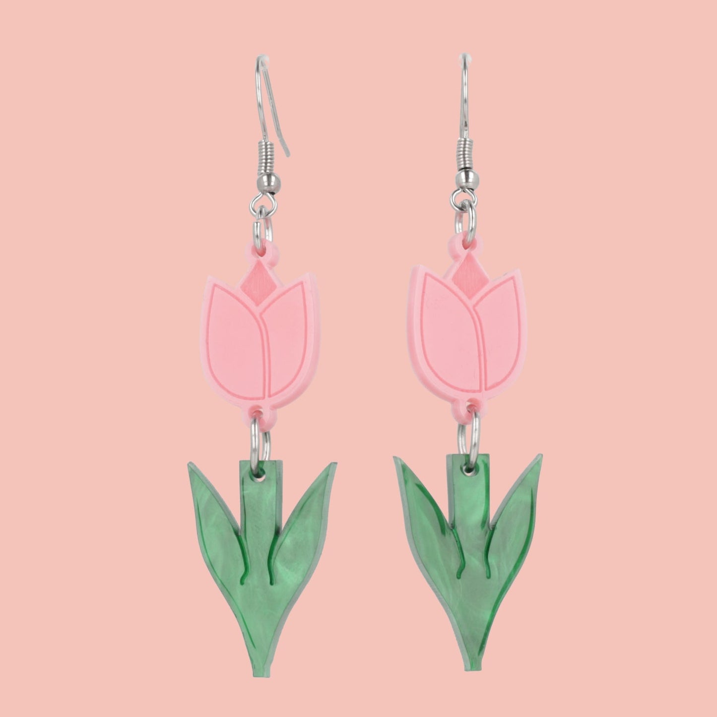 Tiptoe Through the Tulips Earrings (Pink)