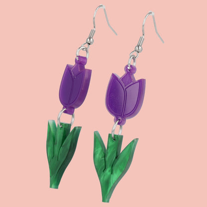 Tiptoe Through the Tulips Earrings (Purple)
