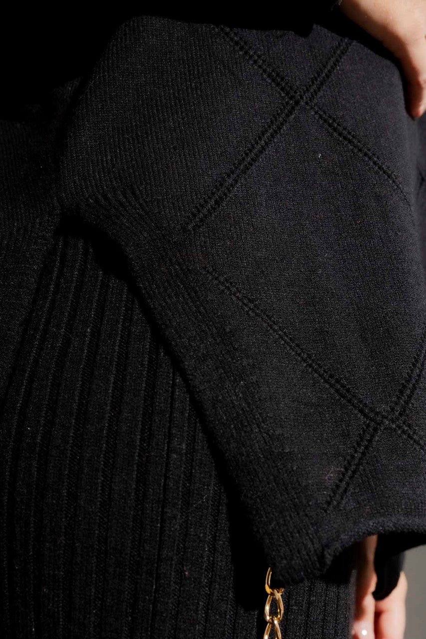 Black Criss-Cross V-Neck Jumper Black S