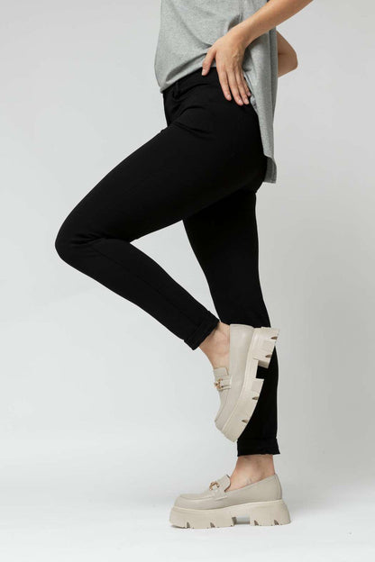 Black Ponte Slim Pants
