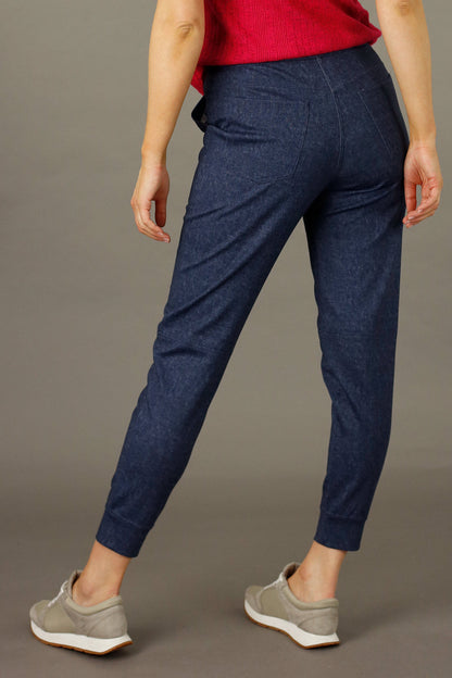 Blue Denim Ponte Jogger - FINAL SALE