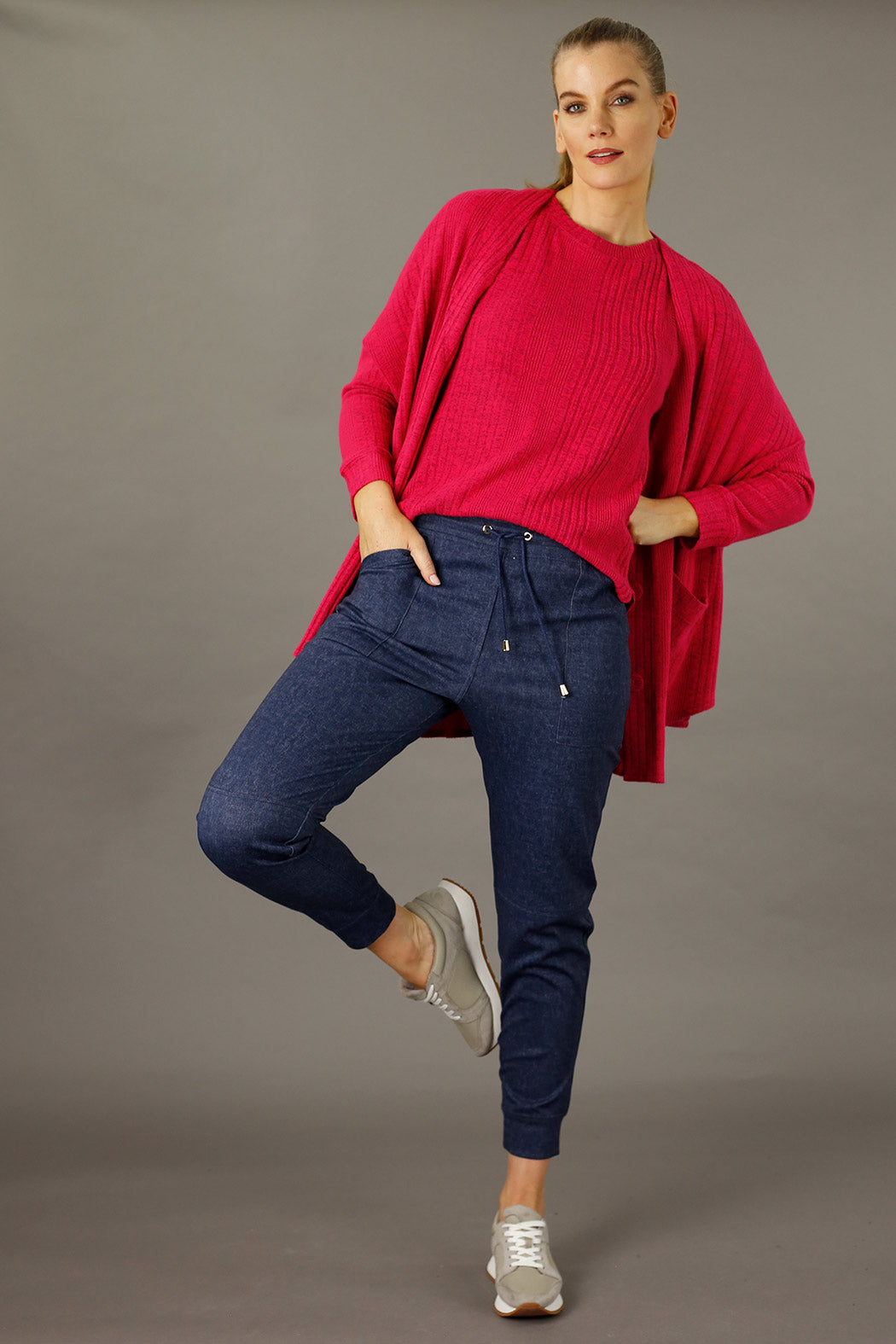 Blue Denim Ponte Jogger - FINAL SALE