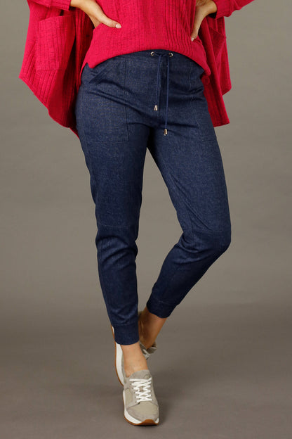 Blue Denim Ponte Jogger - FINAL SALE