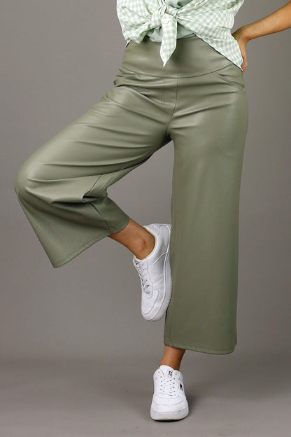 Avocado Vegan Leather Culotte - SALE