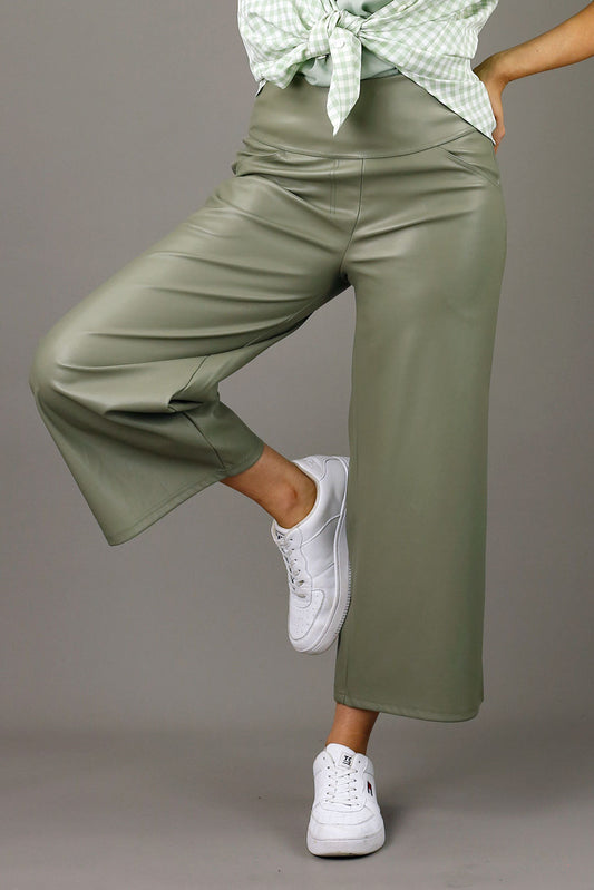 Avocado Vegan Leather Culotte - SALE