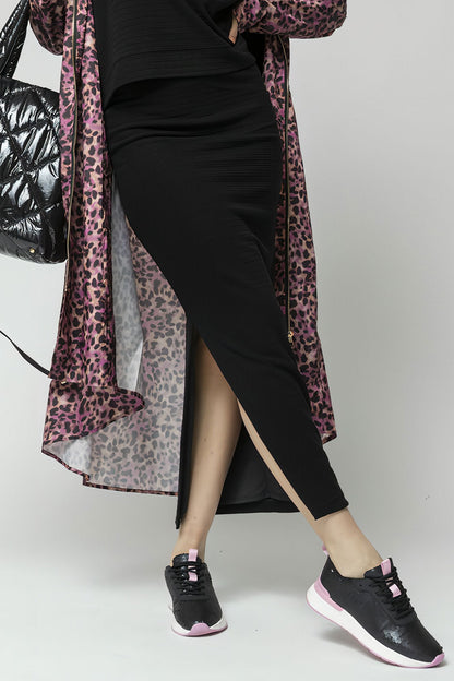 Black Ava Split Skirt
