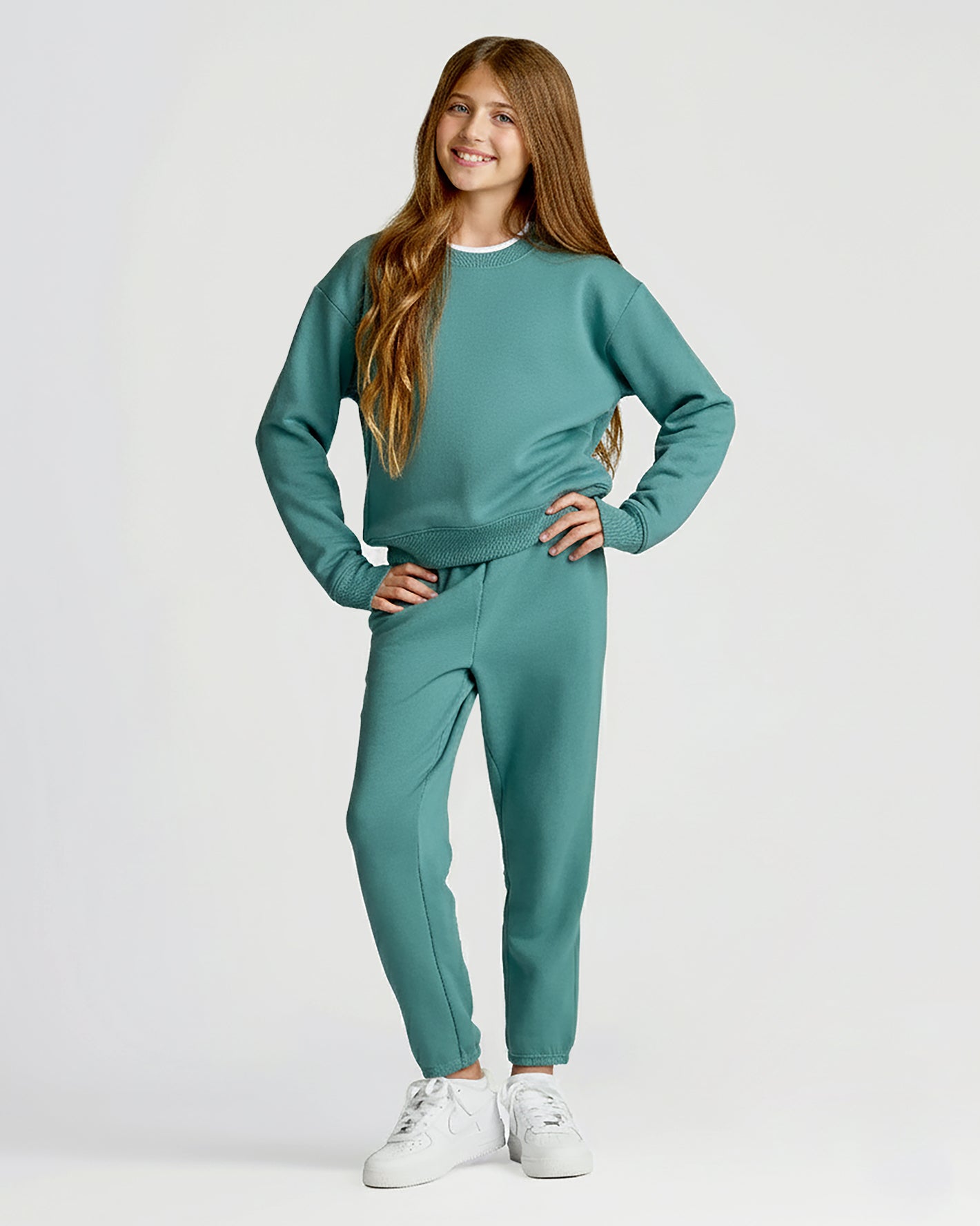 Girls Stormcloud Slouch Pullover Crew & Relaxed Joggers 2-Pack