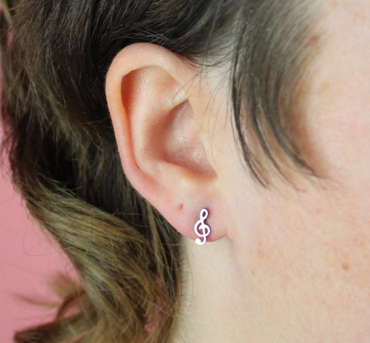 Treble Clef Stud Earrings