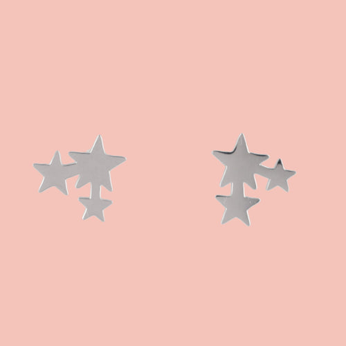 Triple Star Stud Earrings