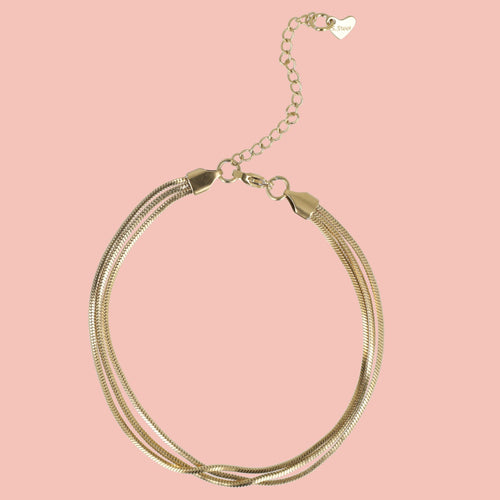 Triple Thread Anklet (Gold Plated)