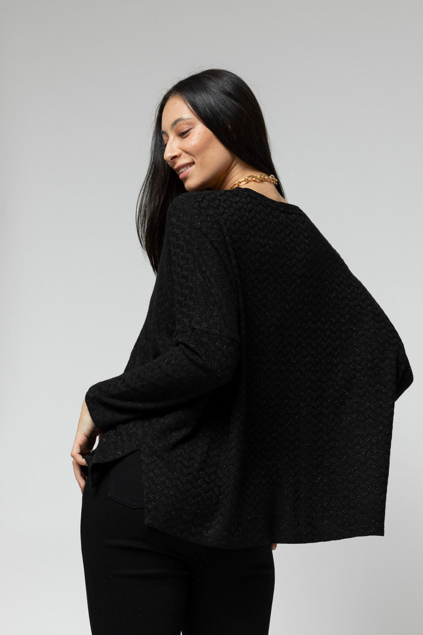 Black Lurex Crew Neck Jumper