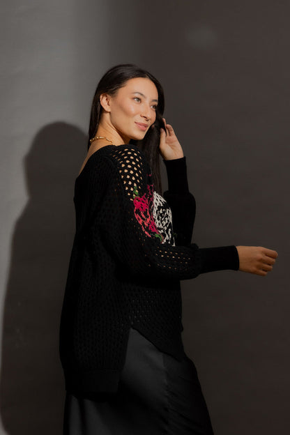 Black Hand Painted Jumper Black S/M