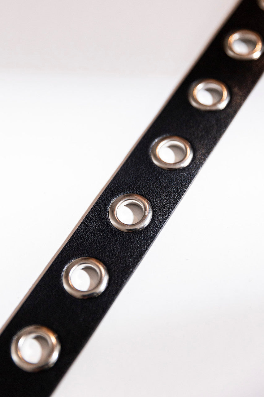Black/Silver Ring Belt