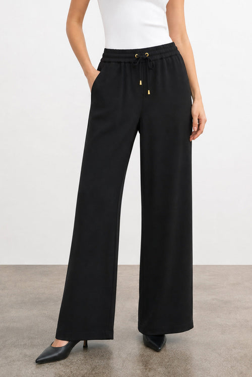 Black Drape Drawstring Pant