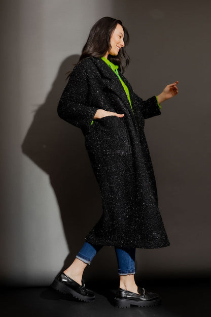 Black/Silver Cocoon Coat