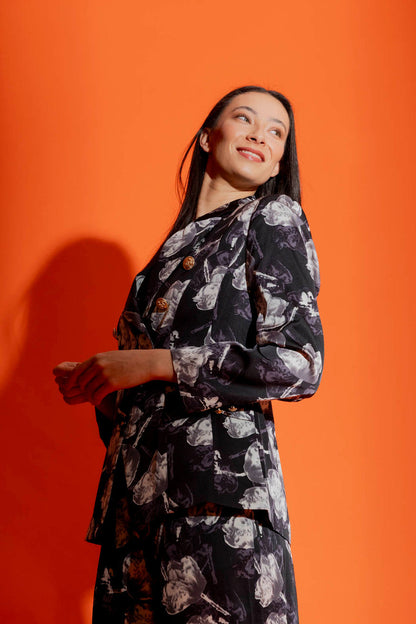 Black Floral Sisca Blazer