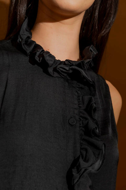 Black Double Ruffle Cami