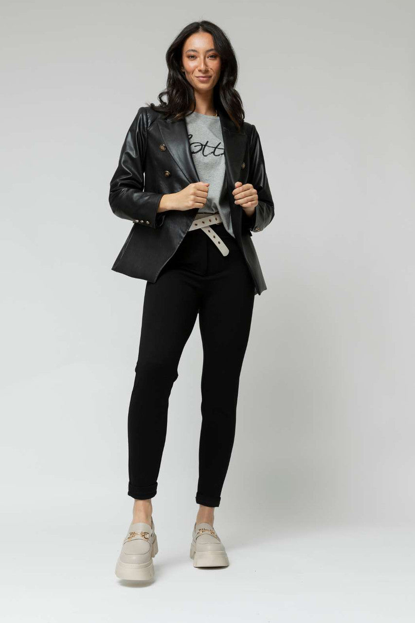 Black Ponte Slim Pants