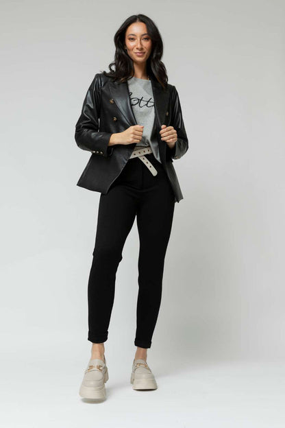 Black Ponte Slim Pants